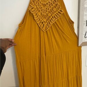 Three Bird Nest Mustard Strapless Dress